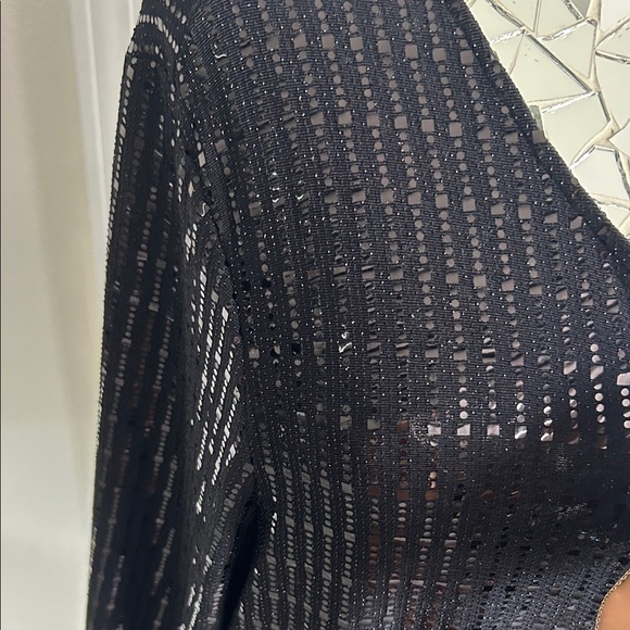 VINTAGE Anne Klein 2 Piece Black Sequin Cardigan With Matching Pants Set Sz XL - Picture 4 of 12